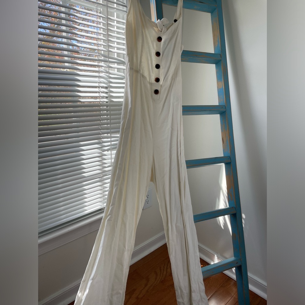 Urban outfitters white linen jumpsuit!